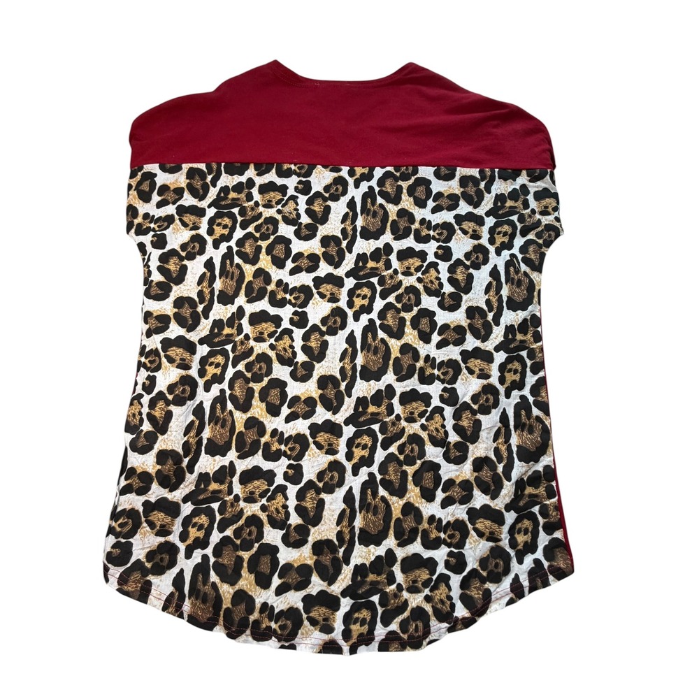 Gameday Couture FSU Florida State Seminoles Leopard Glitter Top XS/S Oversized - Picture 2 of 6